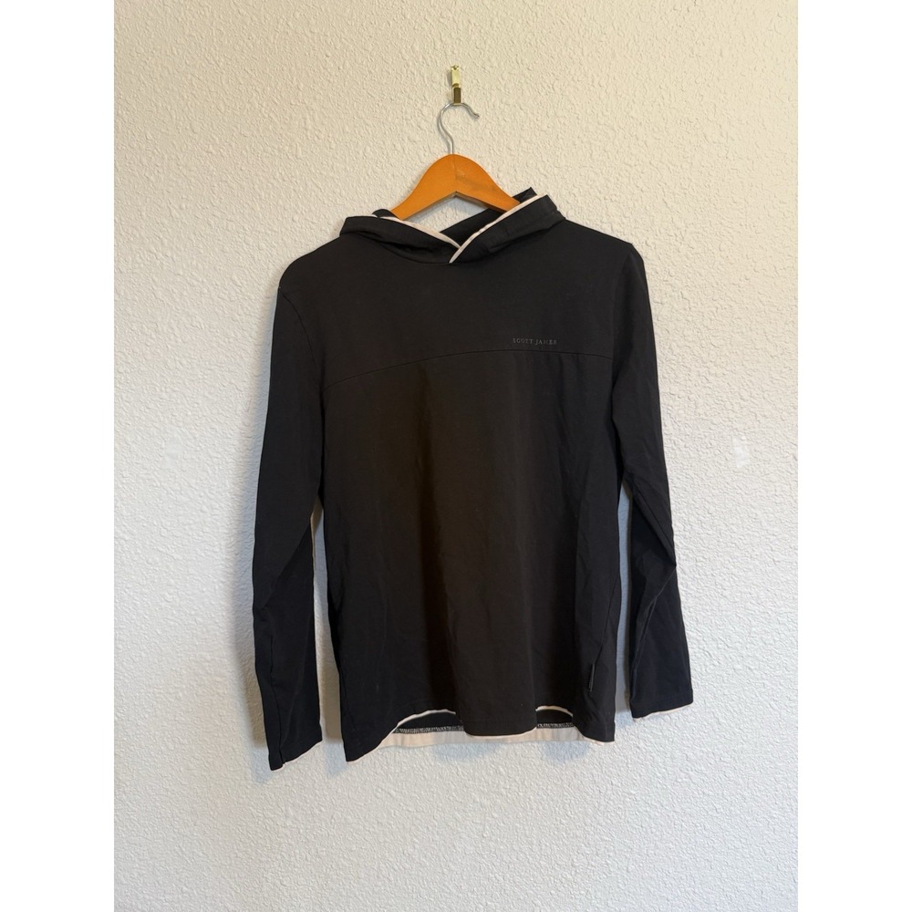 Scott James Men's Lightweight Black Pullover Hoodie Sweater Size M SOFT
